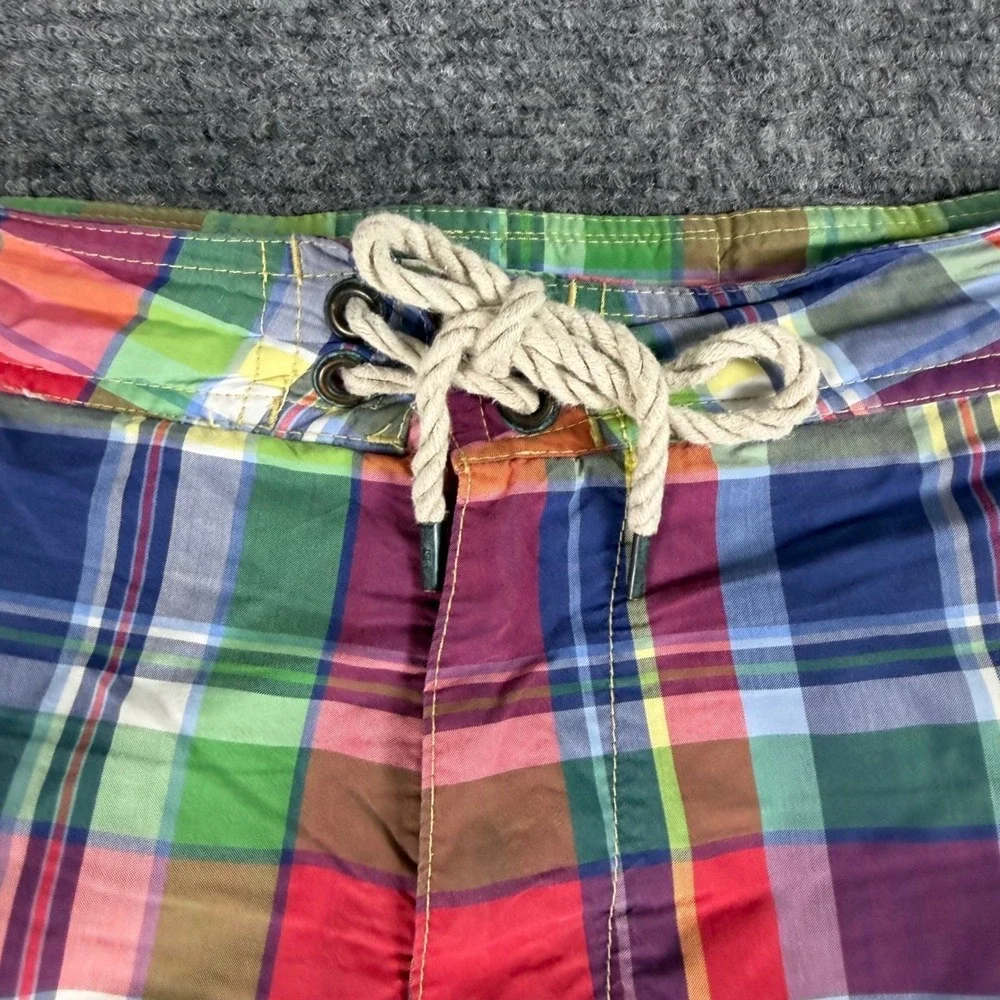 Vintage Polo Ralph Lauren Mens Plaid Swim Trunks Board Shorts Size XL